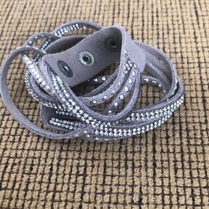 Chic Silver Studded Wrap Bracelet
